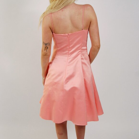 90s Sequin Gown (7) peach mini small vintage fairycore fairy prom ruched hoco - Picture 3 of 8